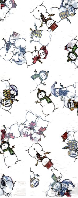 4 X 2 1/2 X 9 1/2 (SNOWMEN PARADE) Clear Cello Gusseted Bags (Qty 25)